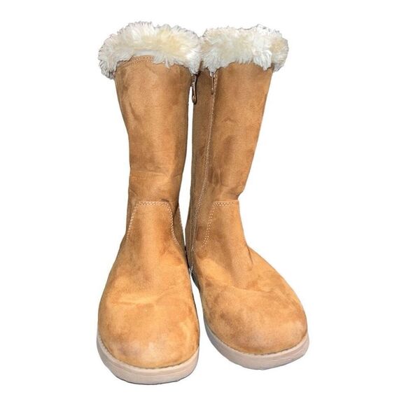 CAT & JACK cognac brown fur boot // Girls 2 - Picture 6 of 6